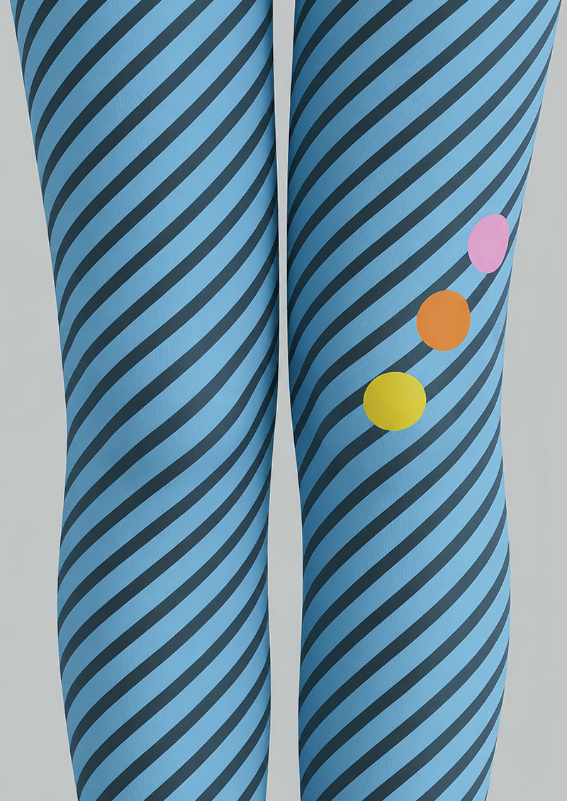 Blue Striped Tights Cute Color Dot Pantyhose L68-79