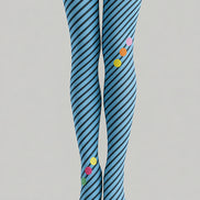 Blue Striped Tights Cute Color Dot Pantyhose L68-79