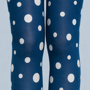 Navy Mixed Polka Dot Pantyhose White Circle Tights L68-80