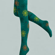 Spooky Green Halloween Tights Spider Pattern Pantyhose L68-85