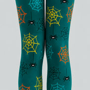 Spooky Green Halloween Tights Spider Pattern Pantyhose L68-85