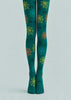 Spooky Green Halloween Tights Spider Pattern Pantyhose L68-85