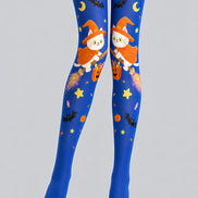 Cute Witch Cat Tights Halloween Party Hosiery L68-86
