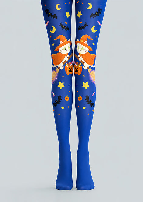Cute Witch Cat Tights Halloween Party Hosiery L68-86
