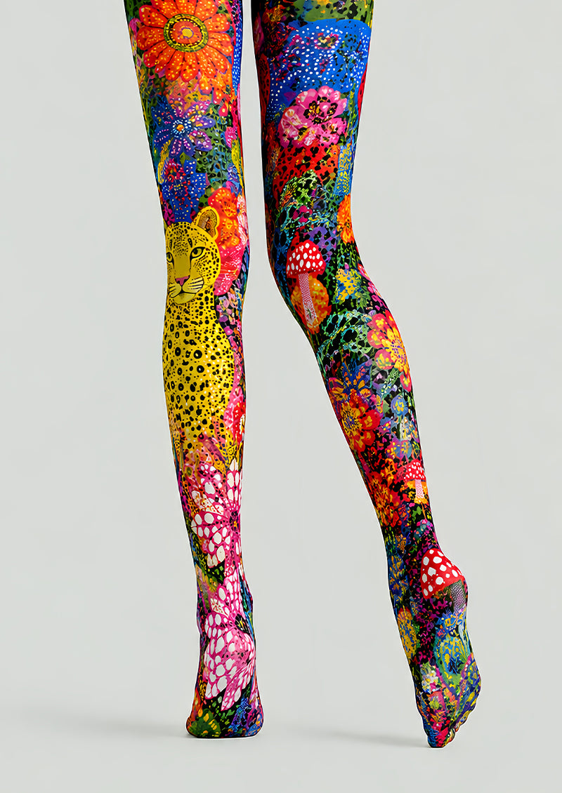 Colorful Animal Print Tights Floral Graphic Hosiery L68-89