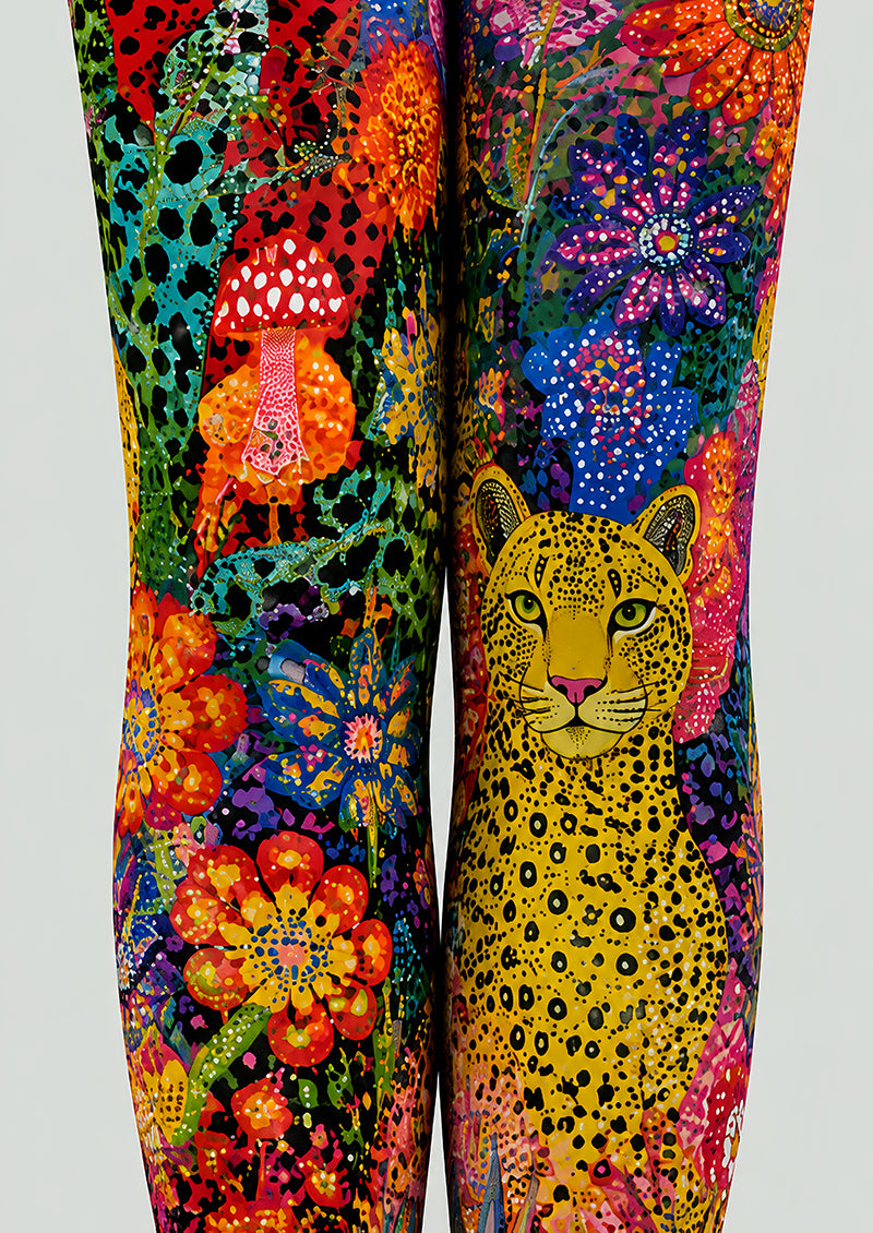 Colorful Animal Print Tights Floral Graphic Hosiery L68-89