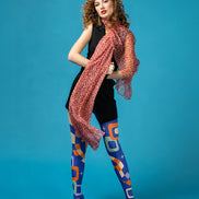 Blue Retro Geometric Graphic Tights Pantyhose L68-9