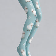 Blue Sheep Print Tights Cute Animal Pantyhose L68-92