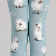 Blue Sheep Print Tights Cute Animal Pantyhose L68-92