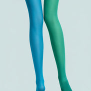 Teal Green Fox Patterned Tights Hosiery Pantyhose L68-95