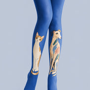 Cute Cat Dog Printed Tights Blue Pantyhose L68-96
