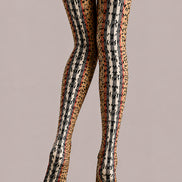 Mixed Leopard Stripe Tights Hosiery Pantyhose L68-97