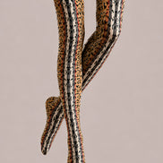 Mixed Leopard Stripe Tights Hosiery Pantyhose L68-97