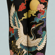 Golden Crane Wings Unfurling Patterned Tights L68-98