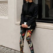 Golden Crane Wings Unfurling Patterned Tights L68-98