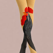 Black Rooster Yellow Tights Hosiery L68-99