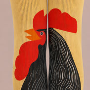 Black Rooster Yellow Tights Hosiery L68-99