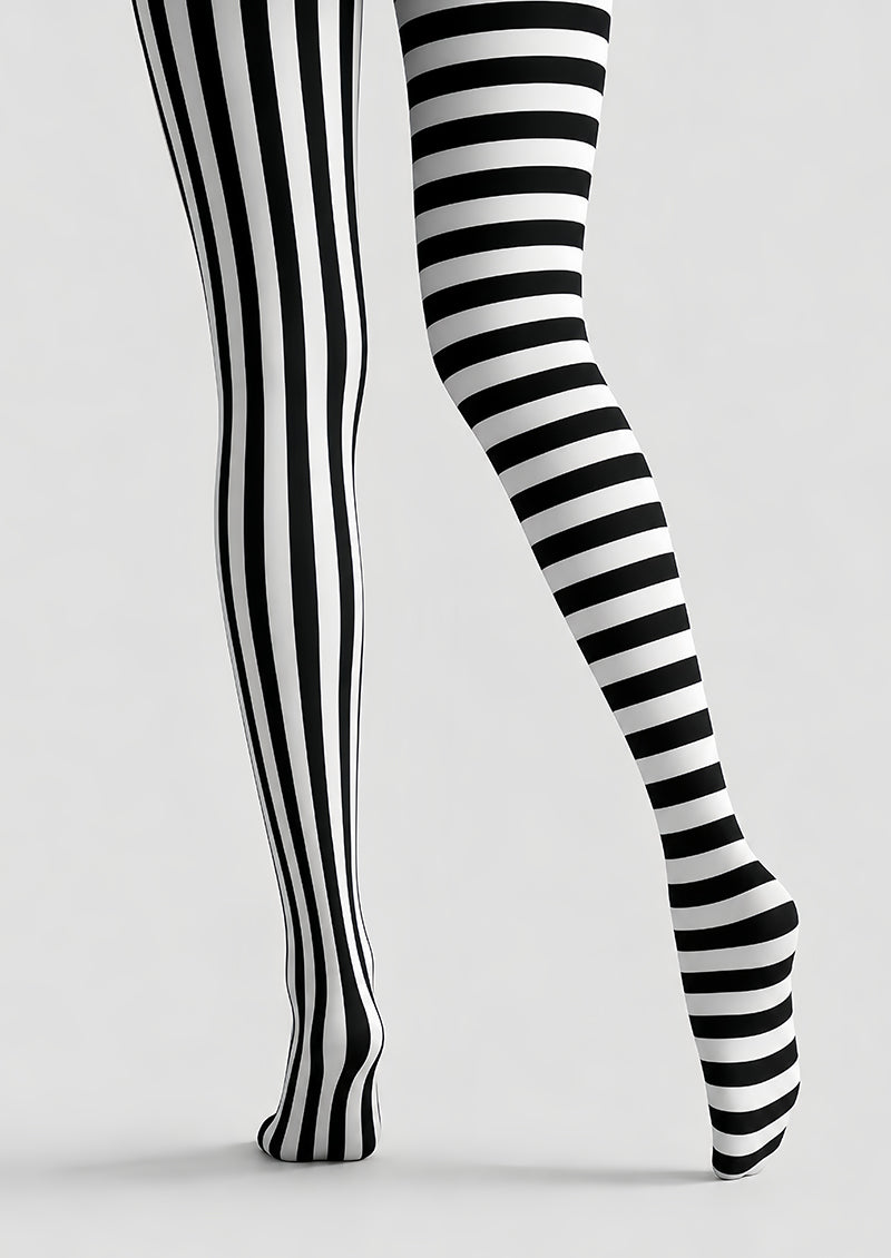 Beetlejuice Inspired Stripe Tights Hosiery Pantyhose L69-13