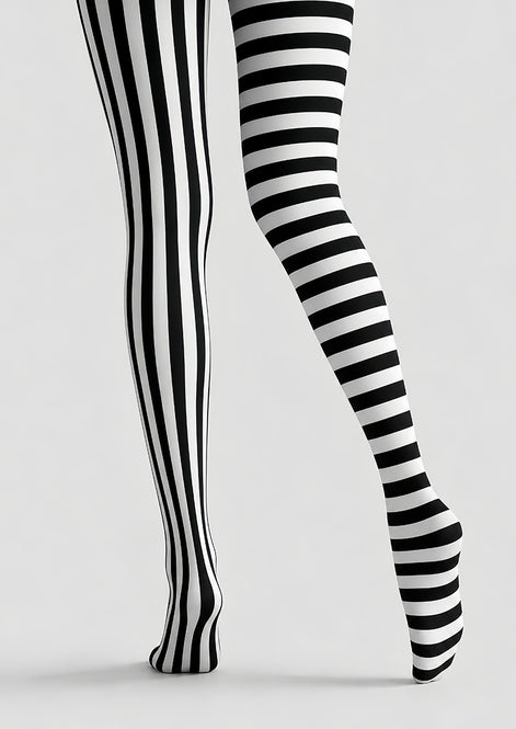Beetlejuice Inspired Stripe Tights Hosiery Pantyhose L69-13