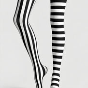 Beetlejuice Inspired Stripe Tights Hosiery Pantyhose L69-13