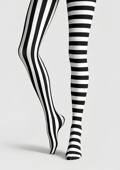 Beetlejuice Inspired Stripe Tights Hosiery Pantyhose L69-13