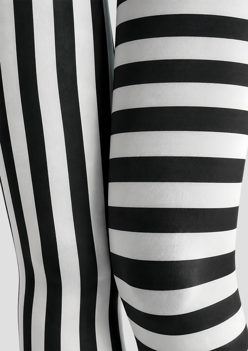 Beetlejuice Inspired Stripe Tights Hosiery Pantyhose L69-13
