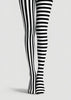 Black White Striped Gothic Tights Halloween Hosiery L69-13
