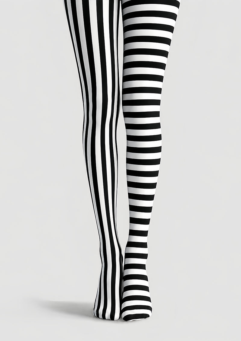 Beetlejuice Inspired Stripe Tights Hosiery Pantyhose L69-13