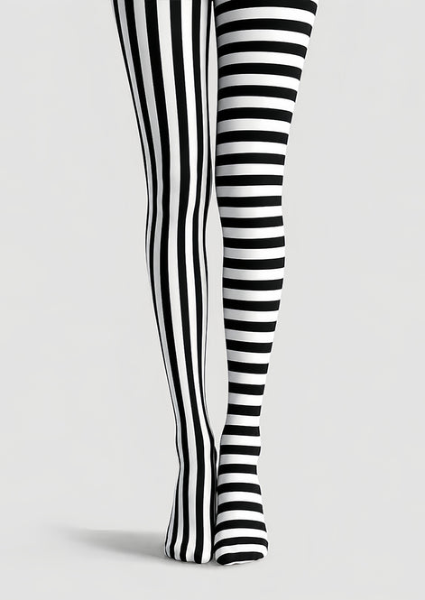 Beetlejuice Inspired Stripe Tights Hosiery Pantyhose L69-13