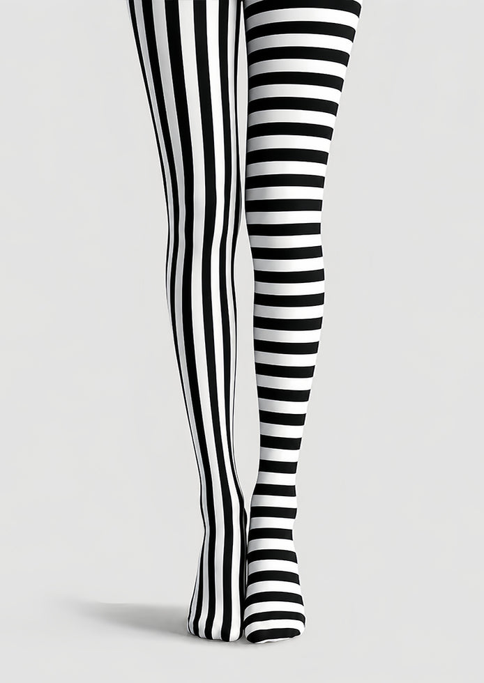 Beetlejuice Inspired Stripe Tights Hosiery Pantyhose L69-13