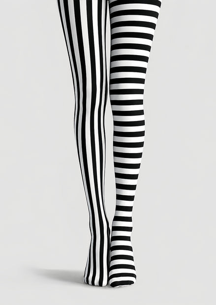 Beetlejuice Inspired Stripe Tights Hosiery Pantyhose L69-13