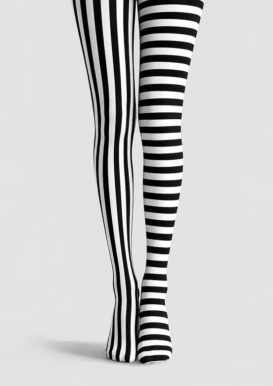 Beetlejuice Inspired Stripe Tights Hosiery Pantyhose L69-13