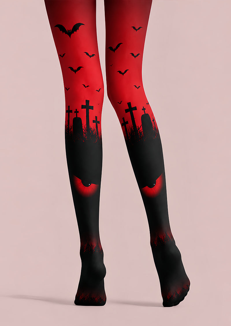 Haunted Graveyard Tights Hosiery Pantyhose L69-14