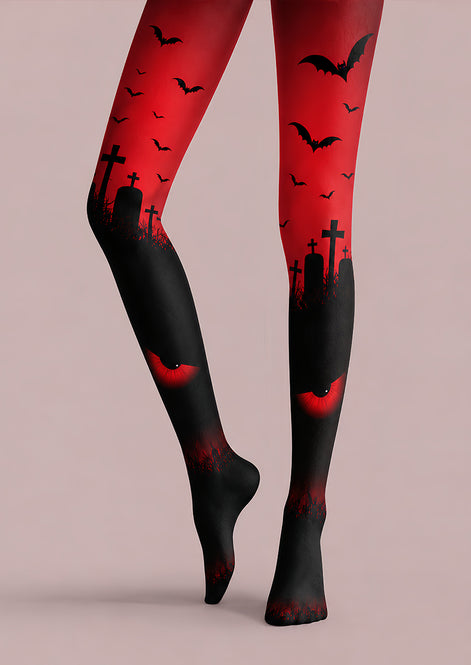 Haunted Graveyard Tights Hosiery Pantyhose L69-14