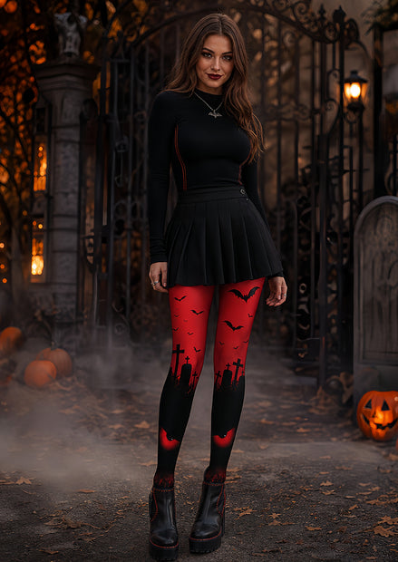 Haunted Graveyard Tights Hosiery Pantyhose L69-14