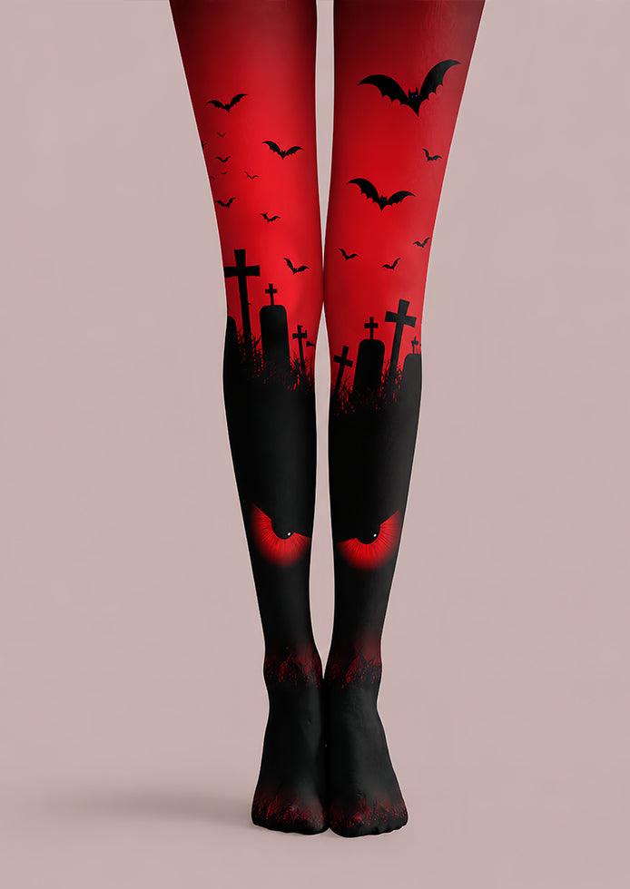 Haunted Graveyard Tights Hosiery Pantyhose L69-14