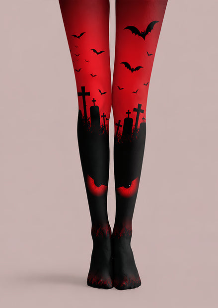 Haunted Graveyard Tights Hosiery Pantyhose L69-14