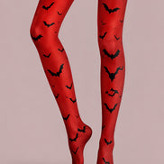 Red Bat Graphic Tights Hosiery Pantyhose L69-15