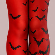 Red Bat Graphic Tights Hosiery Pantyhose L69-15