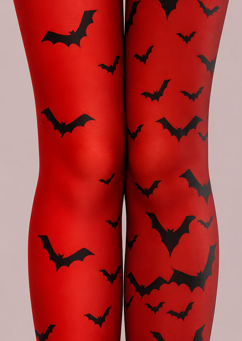 Red Bat Graphic Tights Hosiery Pantyhose L69-15