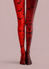 Red Bat Graphic Tights Hosiery Pantyhose L69-15