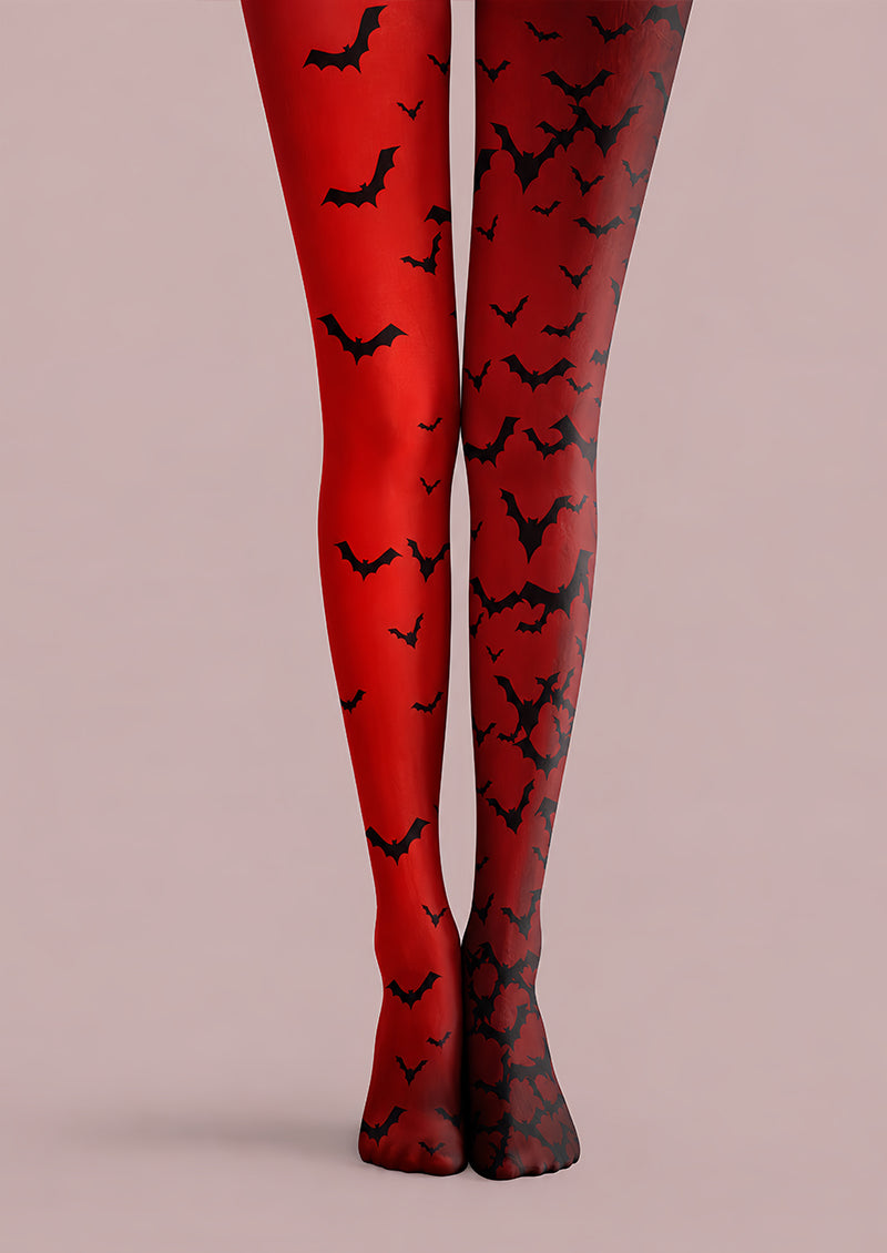 Red Bat Graphic Tights Hosiery Pantyhose L69-15