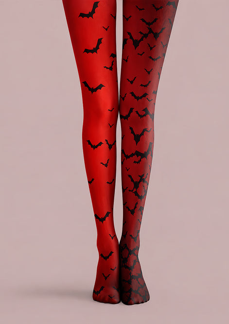 Red Bat Graphic Tights Hosiery Pantyhose L69-15