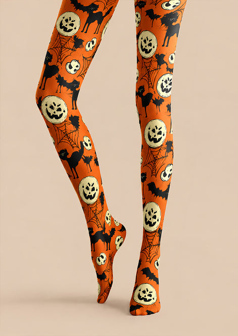Halloween Costume Tights Pumpkin Bat Cat Hosiery L69-17