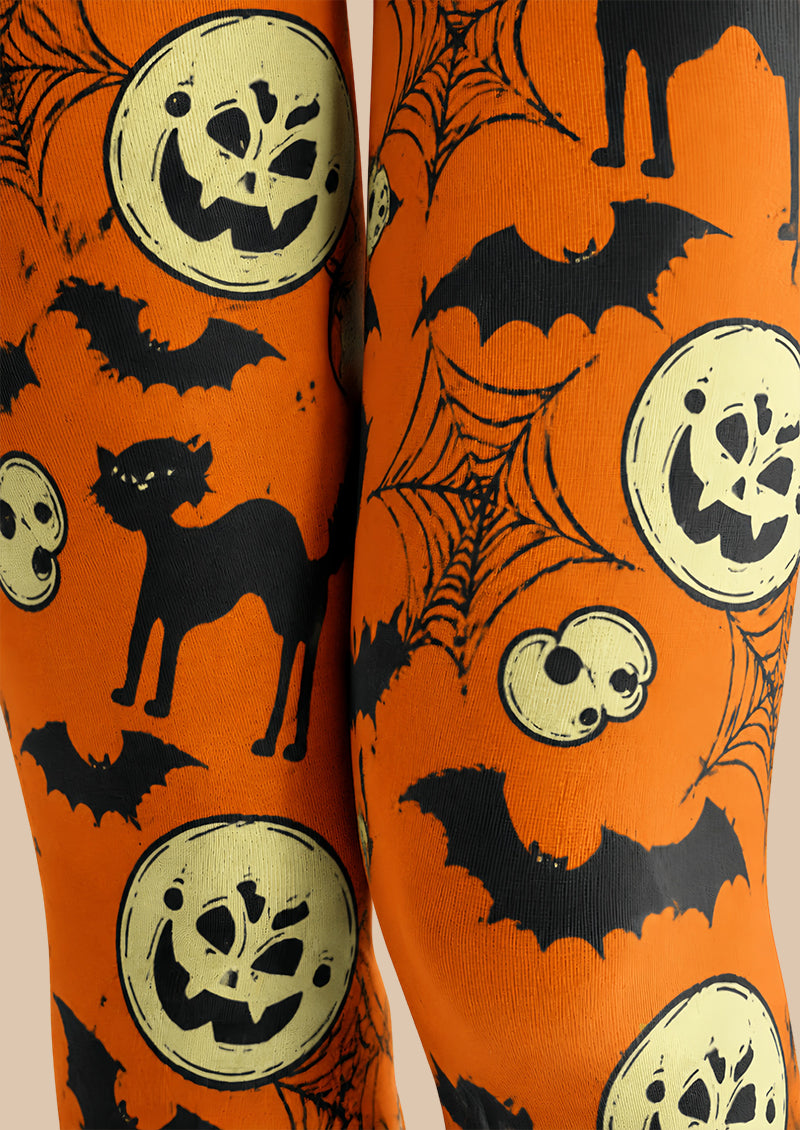 Halloween Costume Tights Pumpkin Bat Cat Hosiery L69-17