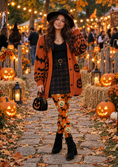Halloween Costume Tights Pumpkin Bat Cat Hosiery L69-17