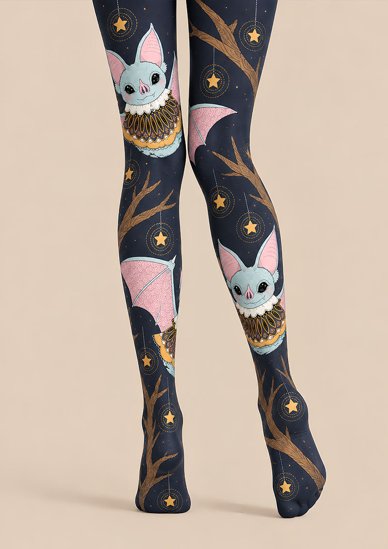 Cute Flying Bat Graphic Tights Hosiery L69-18