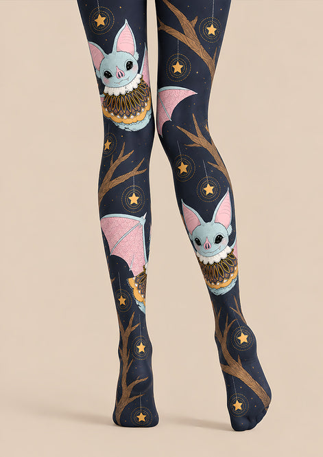Cute Flying Bat Graphic Tights Hosiery L69-18