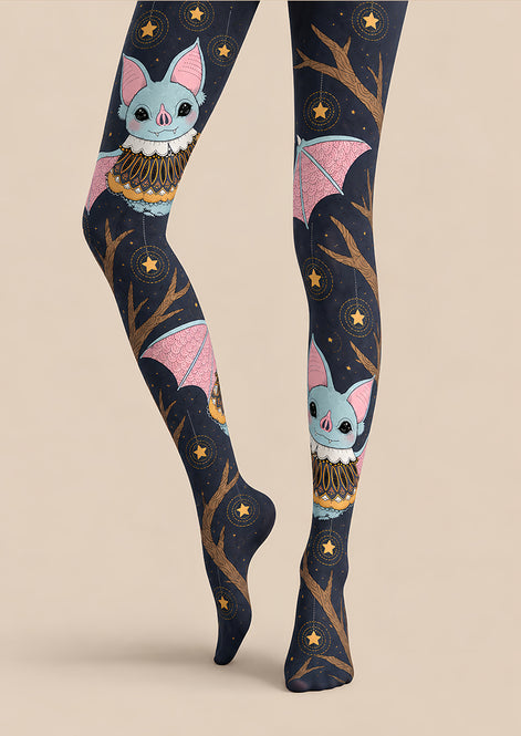 Cute Flying Bat Graphic Tights Hosiery L69-18