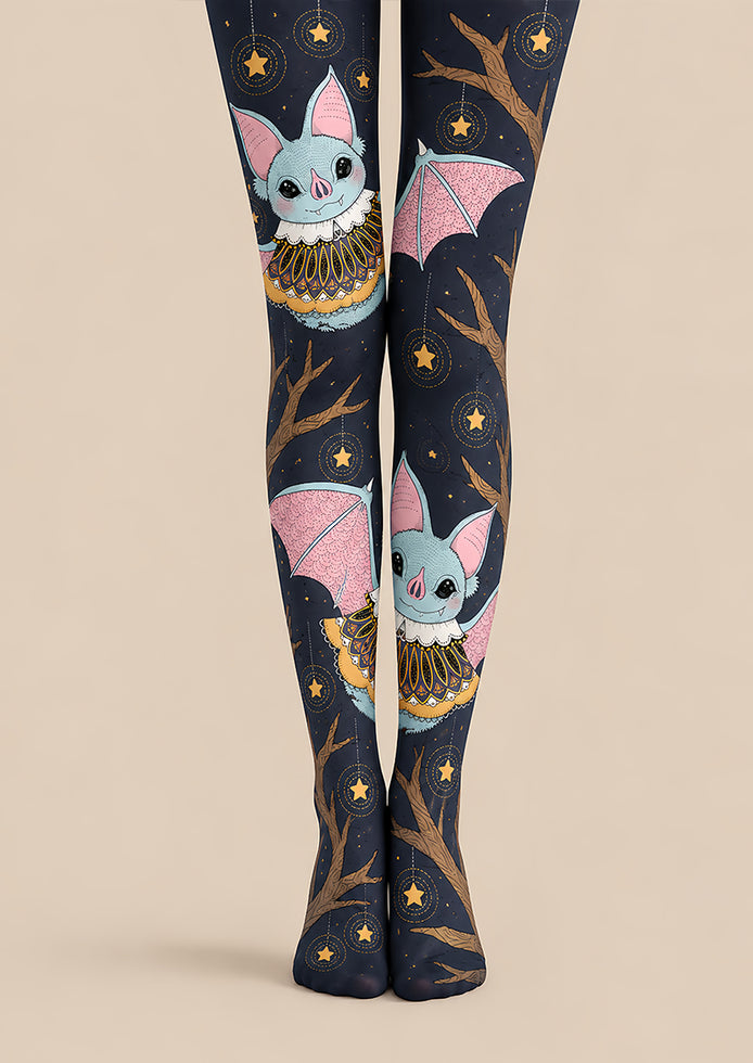 Cute Flying Bat Graphic Tights Hosiery L69-18
